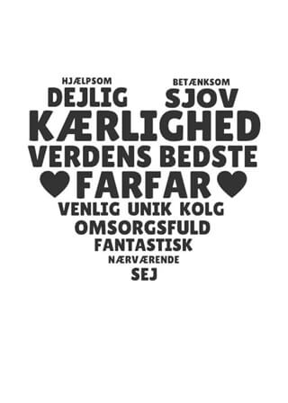 Farfar hjerte inkl. personlig hilsen